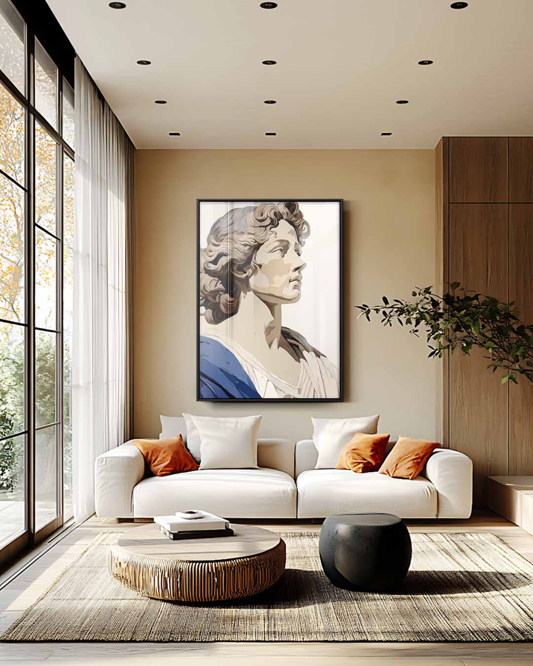 Stijlvolle Klassieke Buste Kunstwerk-canvas-dibond-plexiglas-wanddecoratie-WallArtistic