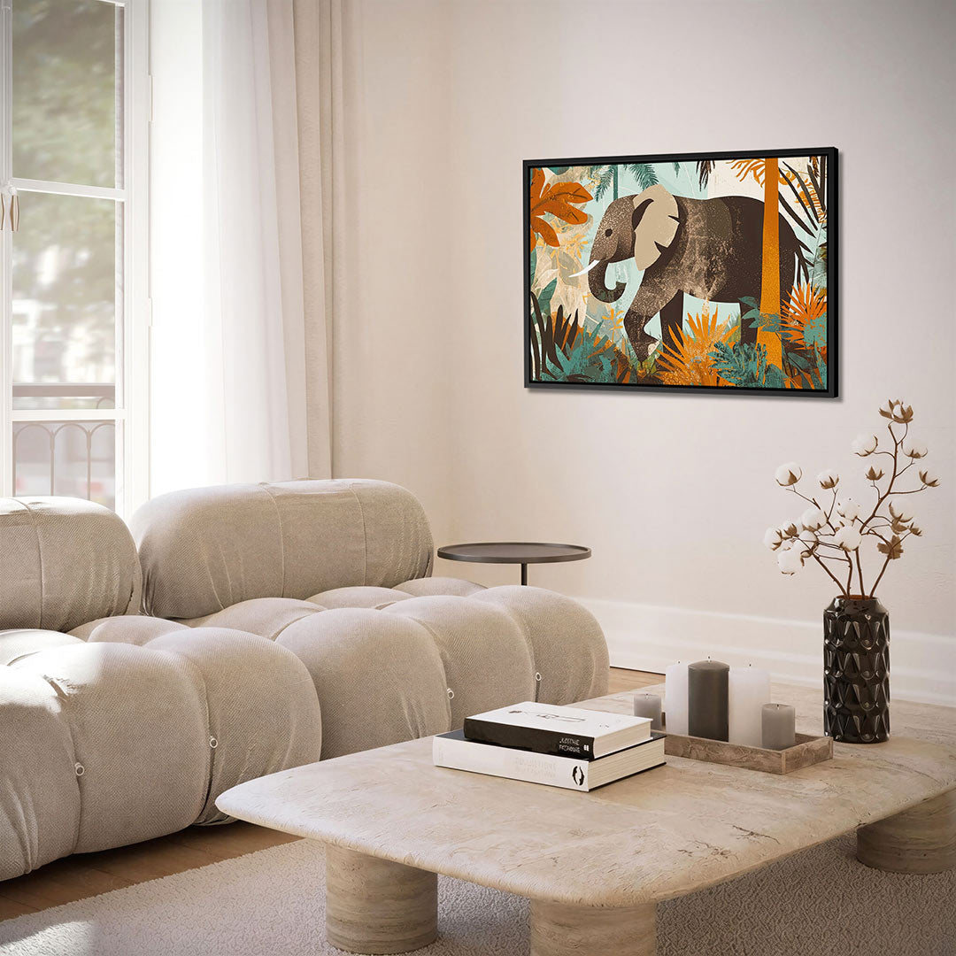 Olifant in jungle Kunstwerk