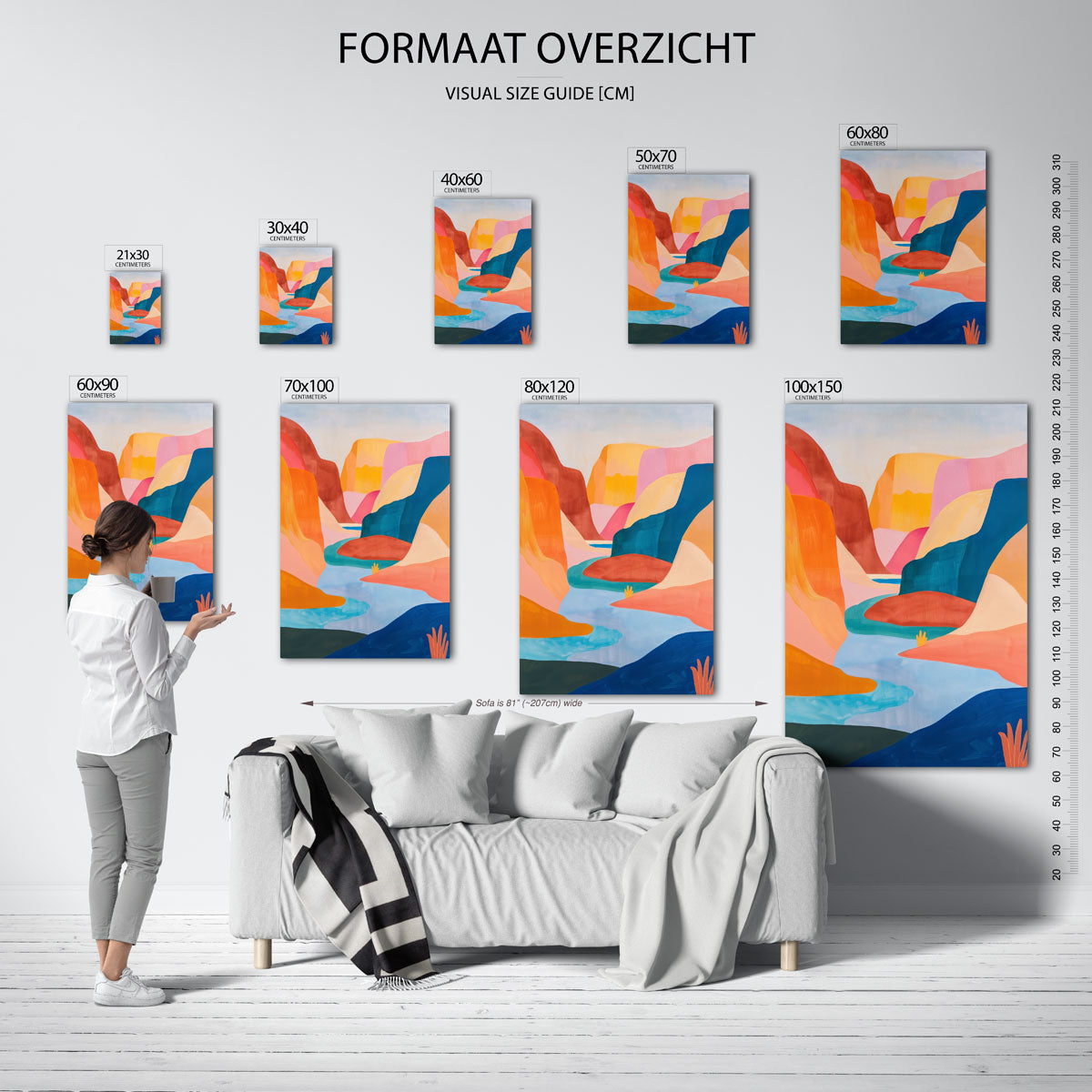 Abstracte landschapsweergave Poster
