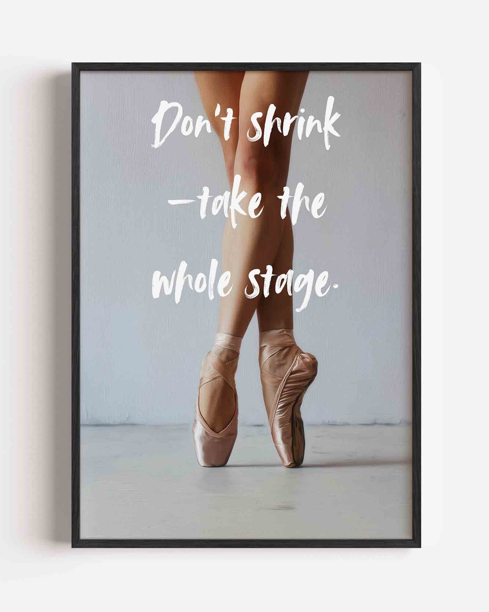 Balletschoenen en tekst Poster