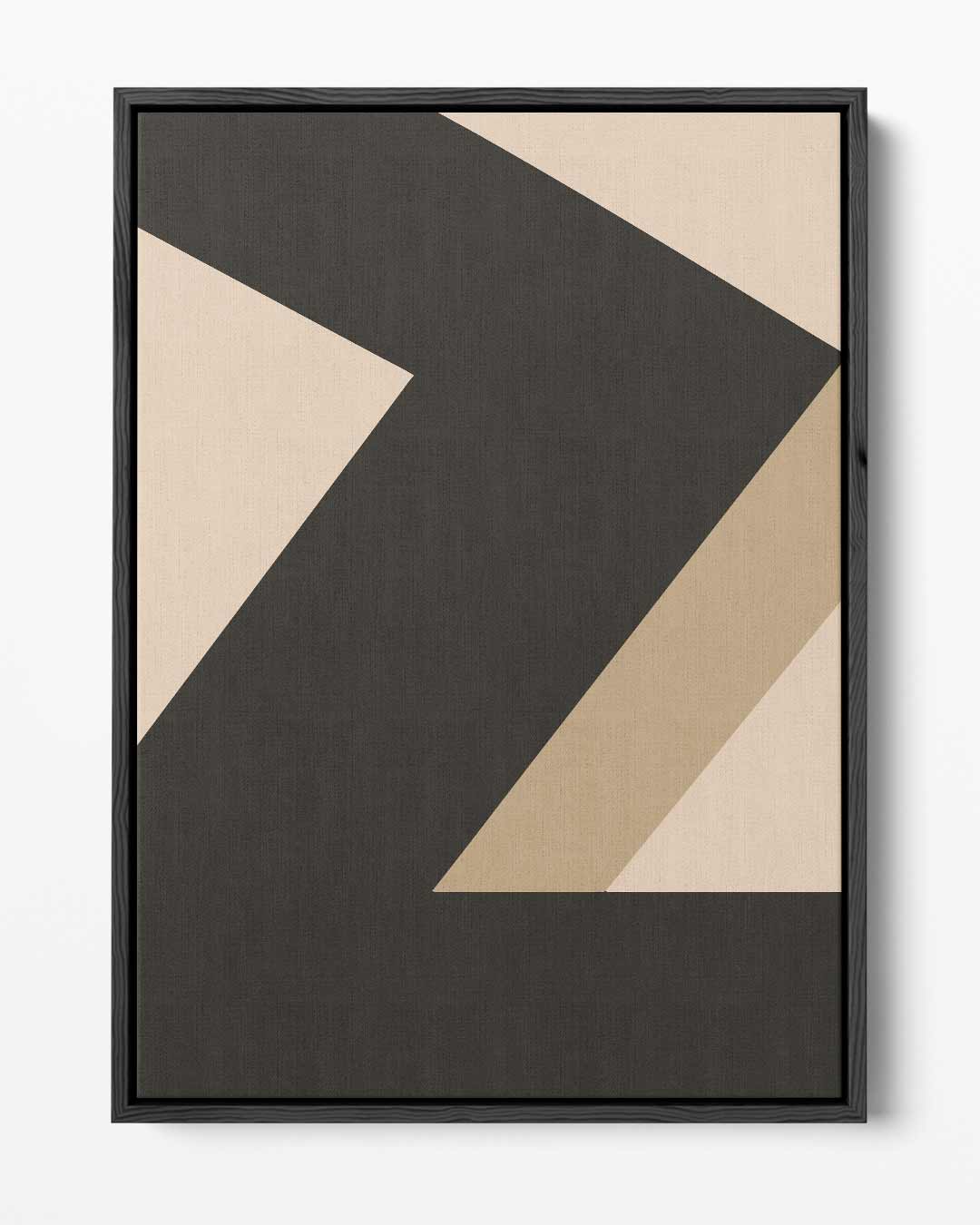 Dynamische Lijnen in Zwart en Beige Kunstwerk-canvas-dibond-plexiglas-wanddecoratie-WallArtistic
