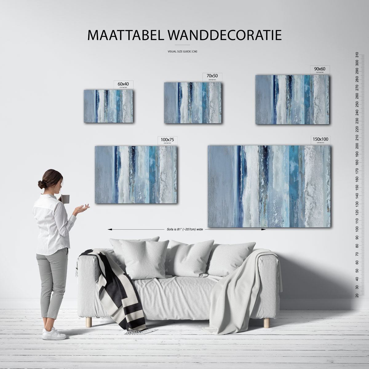 Verticale kleurenstroken Kunstwerk
