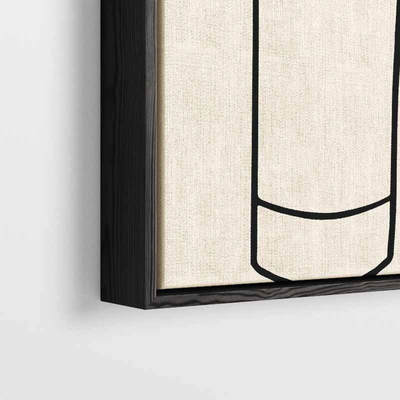 Wijn en Glas Minimalistische Lijntekening Kunstwerk-canvas-dibond-plexiglas-wanddecoratie-WallArtistic