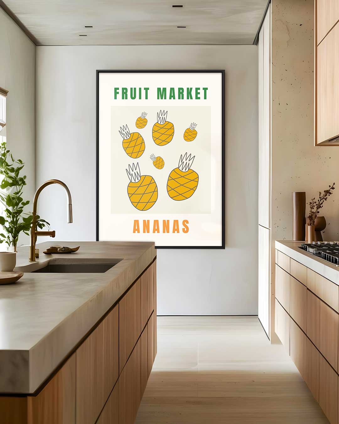 Fruit Market Ananas Poster Kunstwerk-canvas-dibond-plexiglas-wanddecoratie-WallArtistic