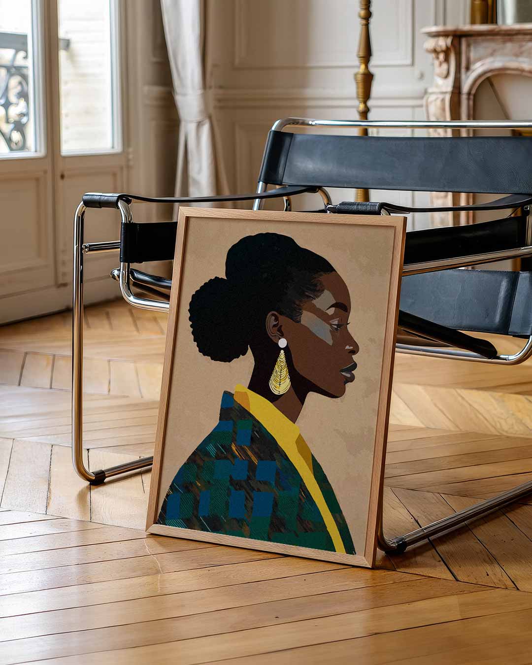 Stijlvolle Silhouet Met Gouden Accenten Poster