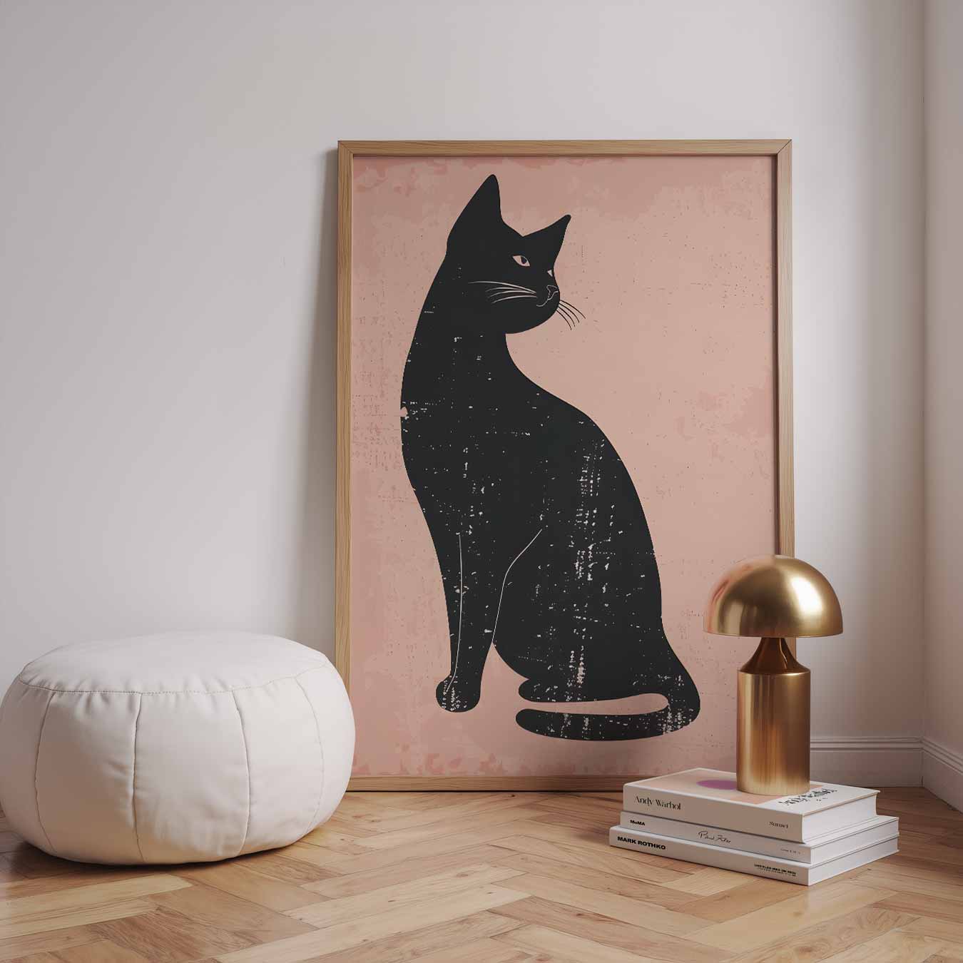 Elegante Kat Silhouet Poster