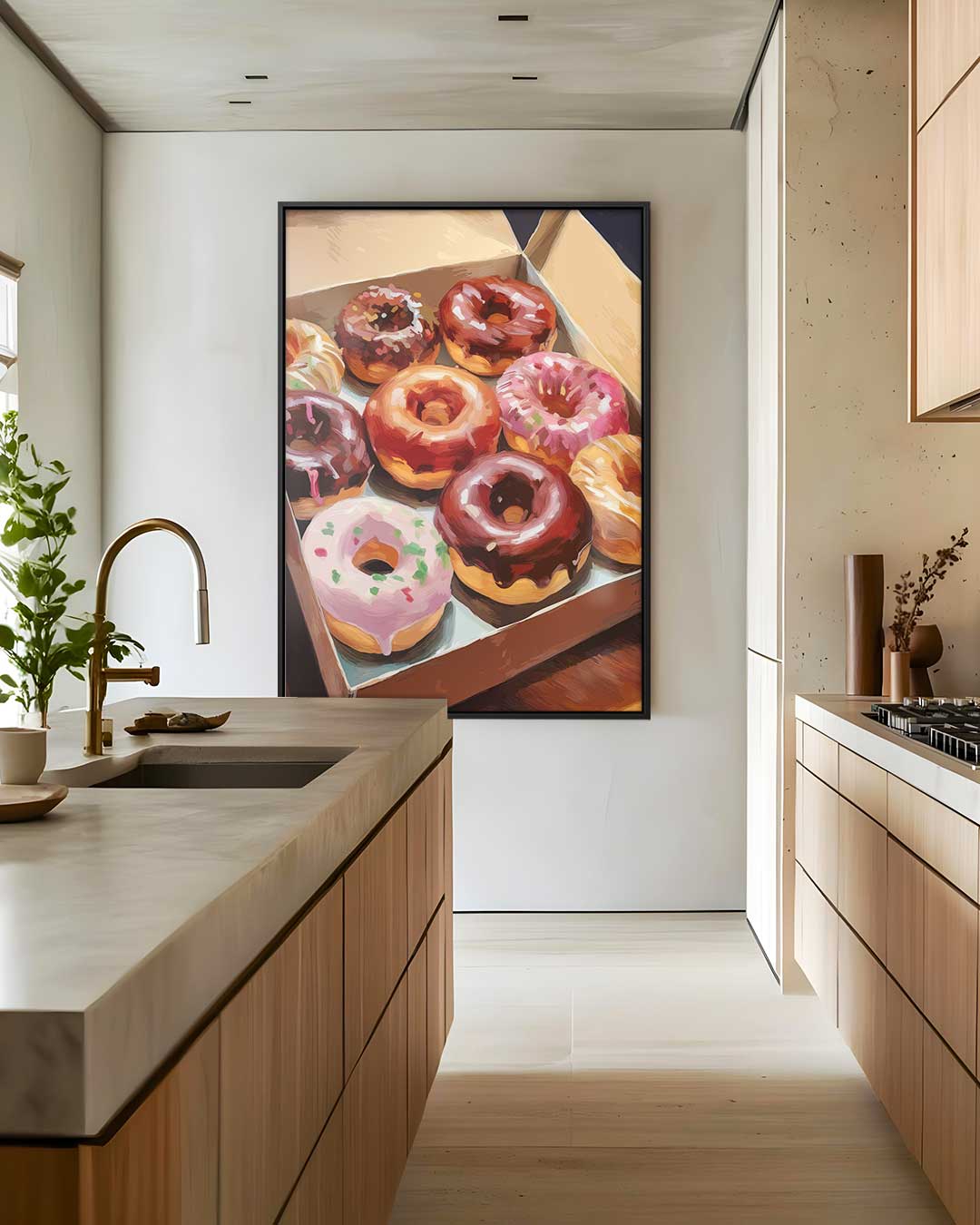 Kleurrijke Donutbox Kunstwerk-canvas-dibond-plexiglas-wanddecoratie-WallArtistic