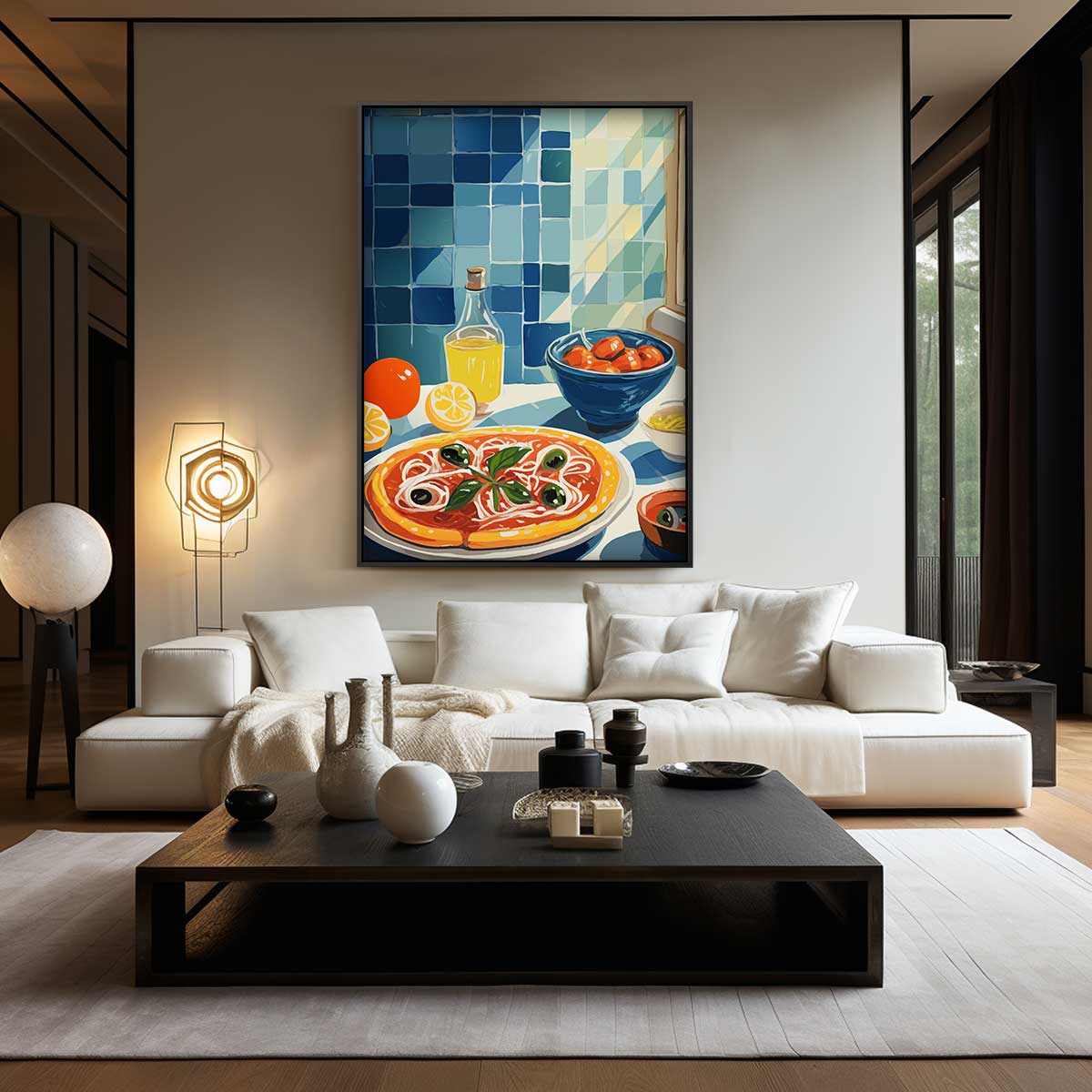 Mediterrane Ontbijt Scène Kunstwerk-canvas-dibond-plexiglas-wanddecoratie-WallArtistic