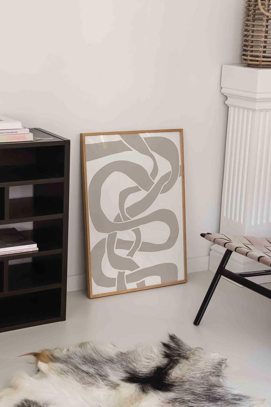 Abstracte beige vormen Poster