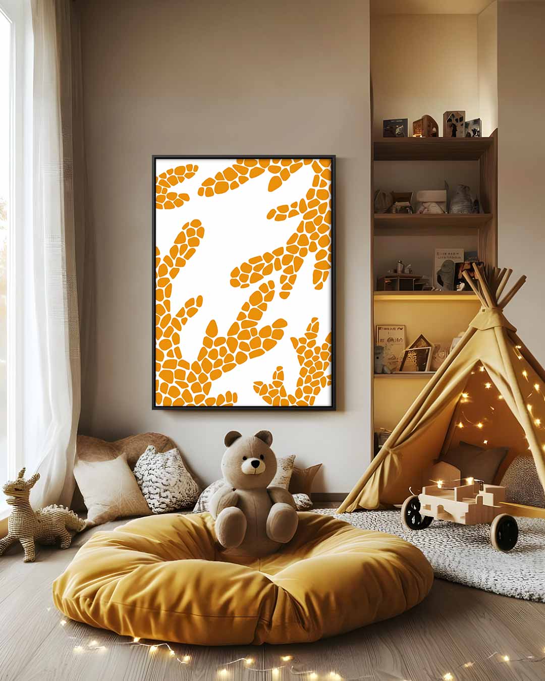 Giraffe Patronen Kunstprint Kunstwerk-canvas-dibond-plexiglas-wanddecoratie-WallArtistic