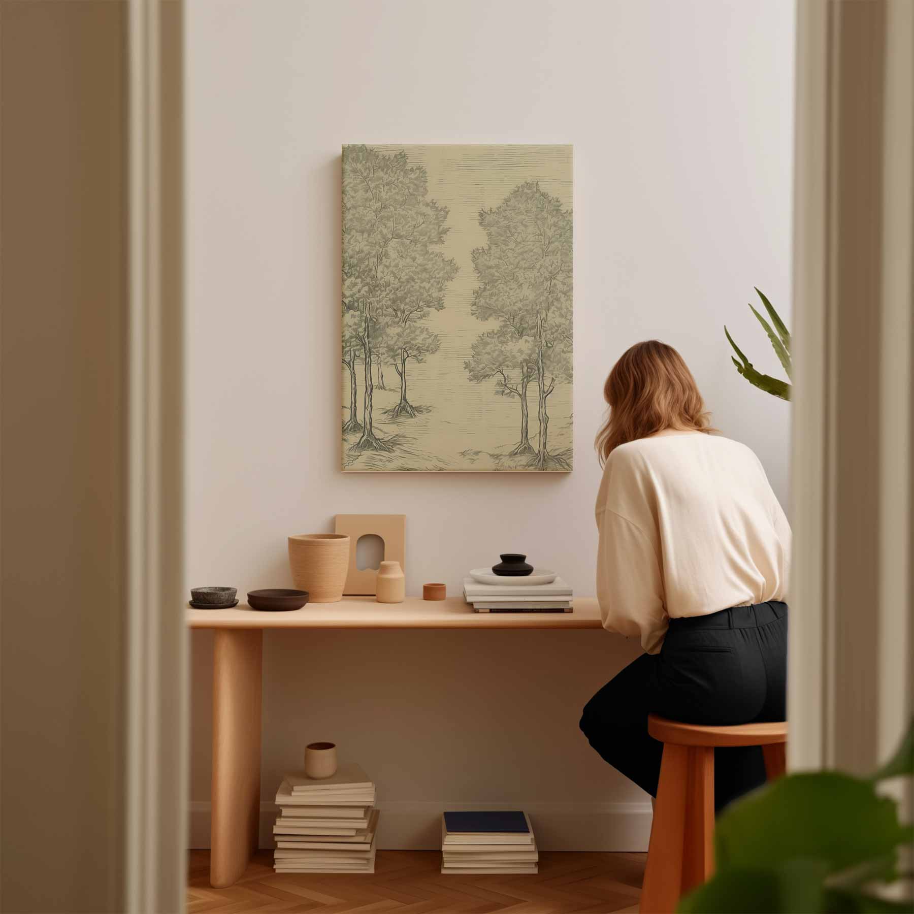 Zachte Bosimpressie Kunstwerk-canvas-dibond-plexiglas-wanddecoratie-WallArtistic