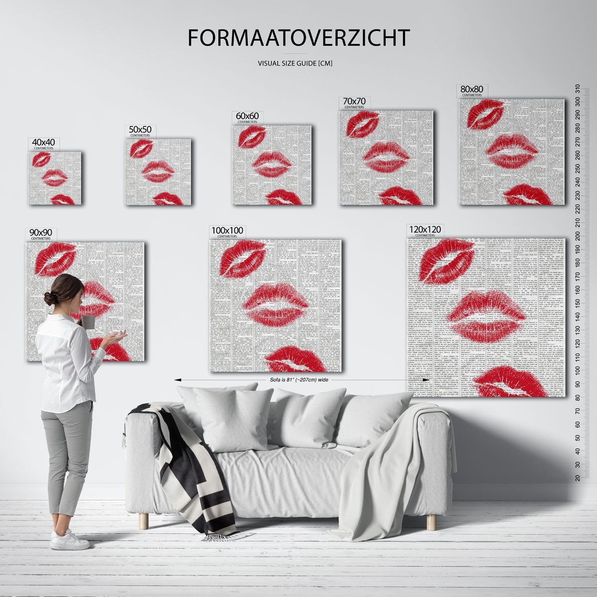 Rode lippen op tekst Poster