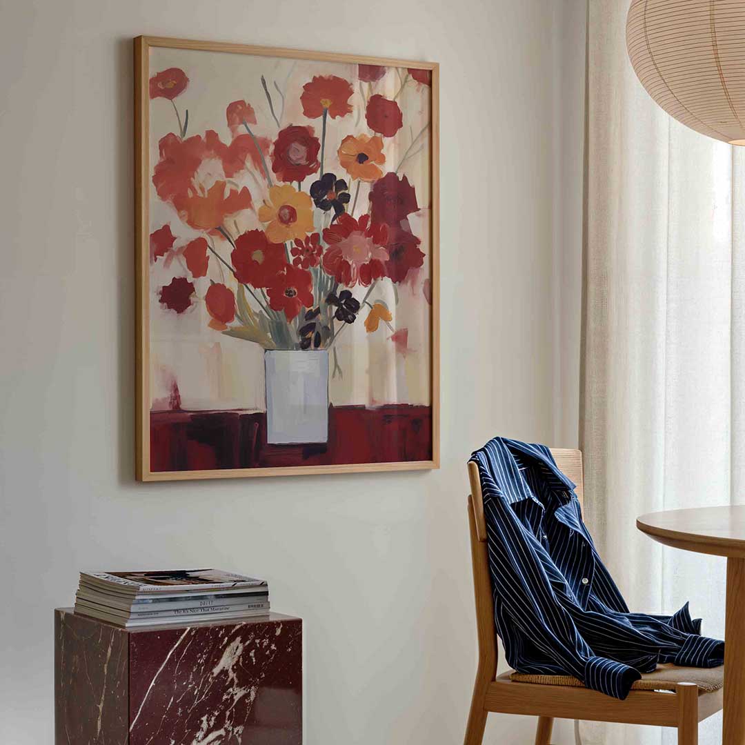 Bloemen in vaas Poster