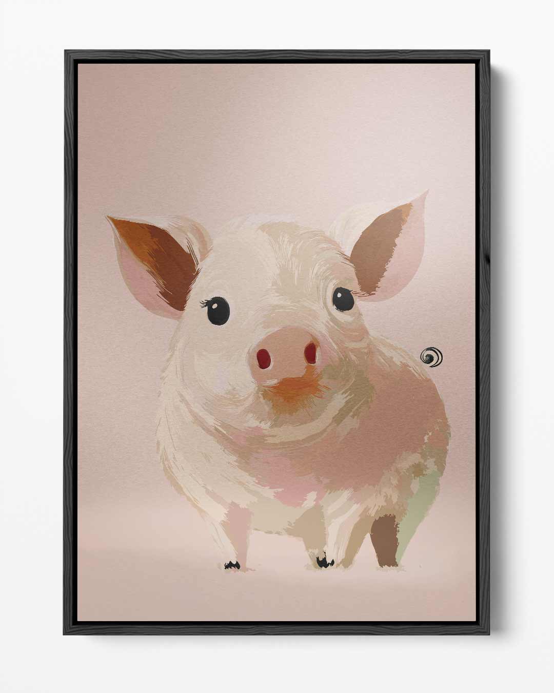 Schattig Varkentje Portret Kunstwerk-canvas-dibond-plexiglas-wanddecoratie-WallArtistic