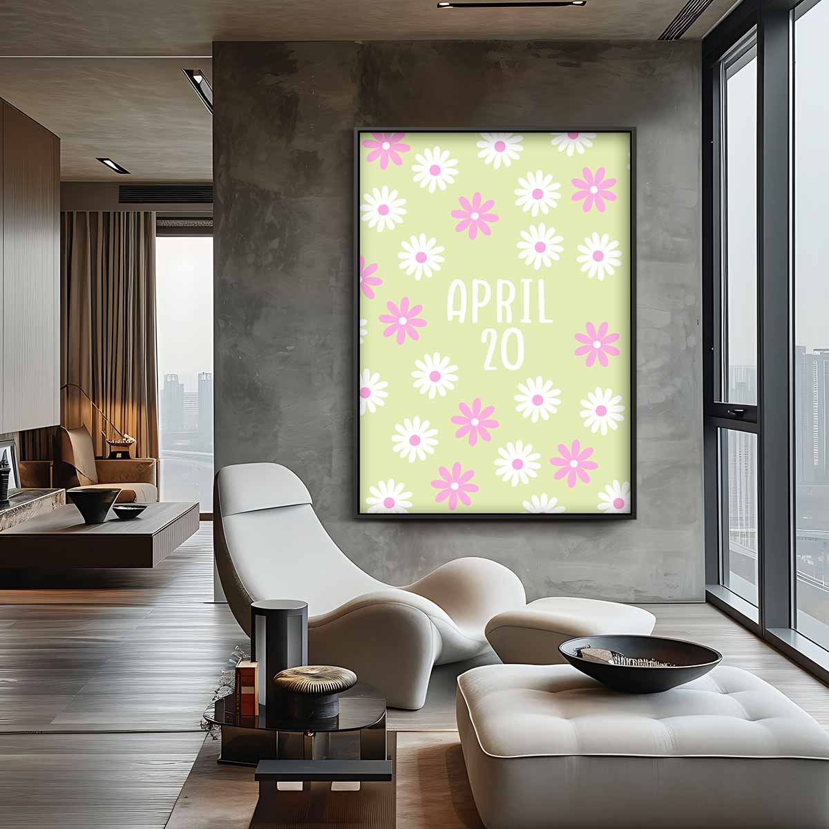 Vrolijke Bloemenpracht op April 20 Kunstwerk-canvas-dibond-plexiglas-wanddecoratie-WallArtistic