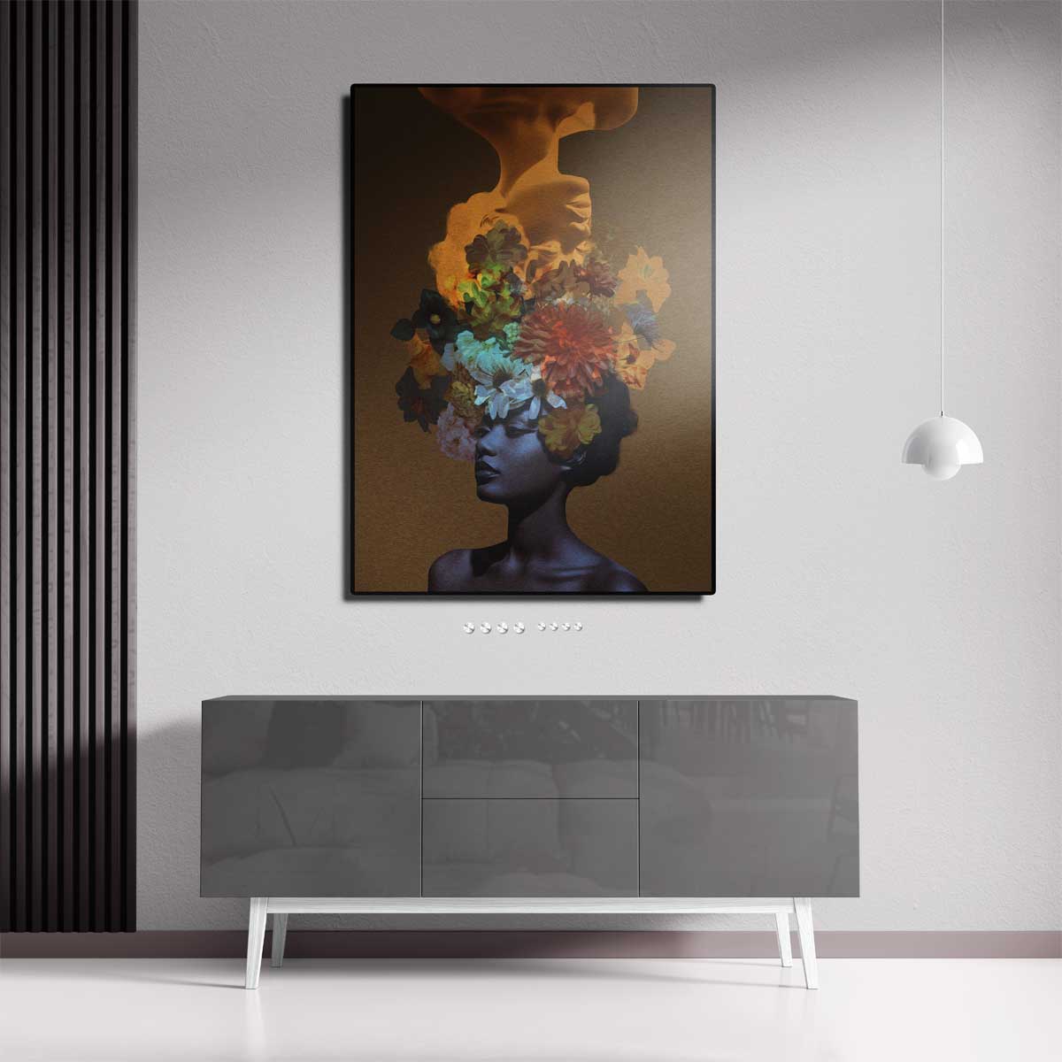 Bloemendroom Portret Kunstwerk-canvas-dibond-plexiglas-wanddecoratie-WallArtistic