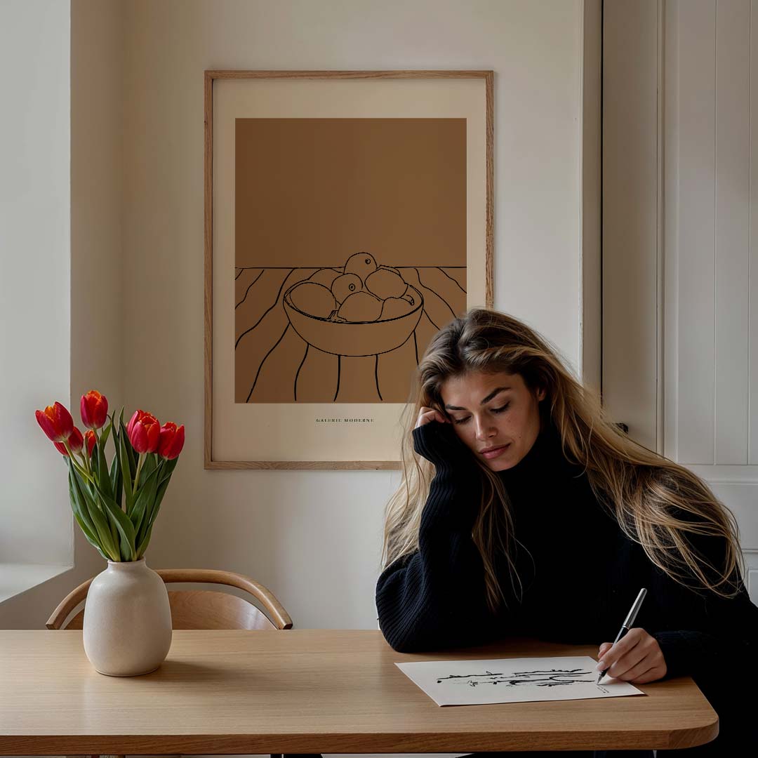 Stijlvolle Simpele Kom met Fruit Poster-WallArtistic