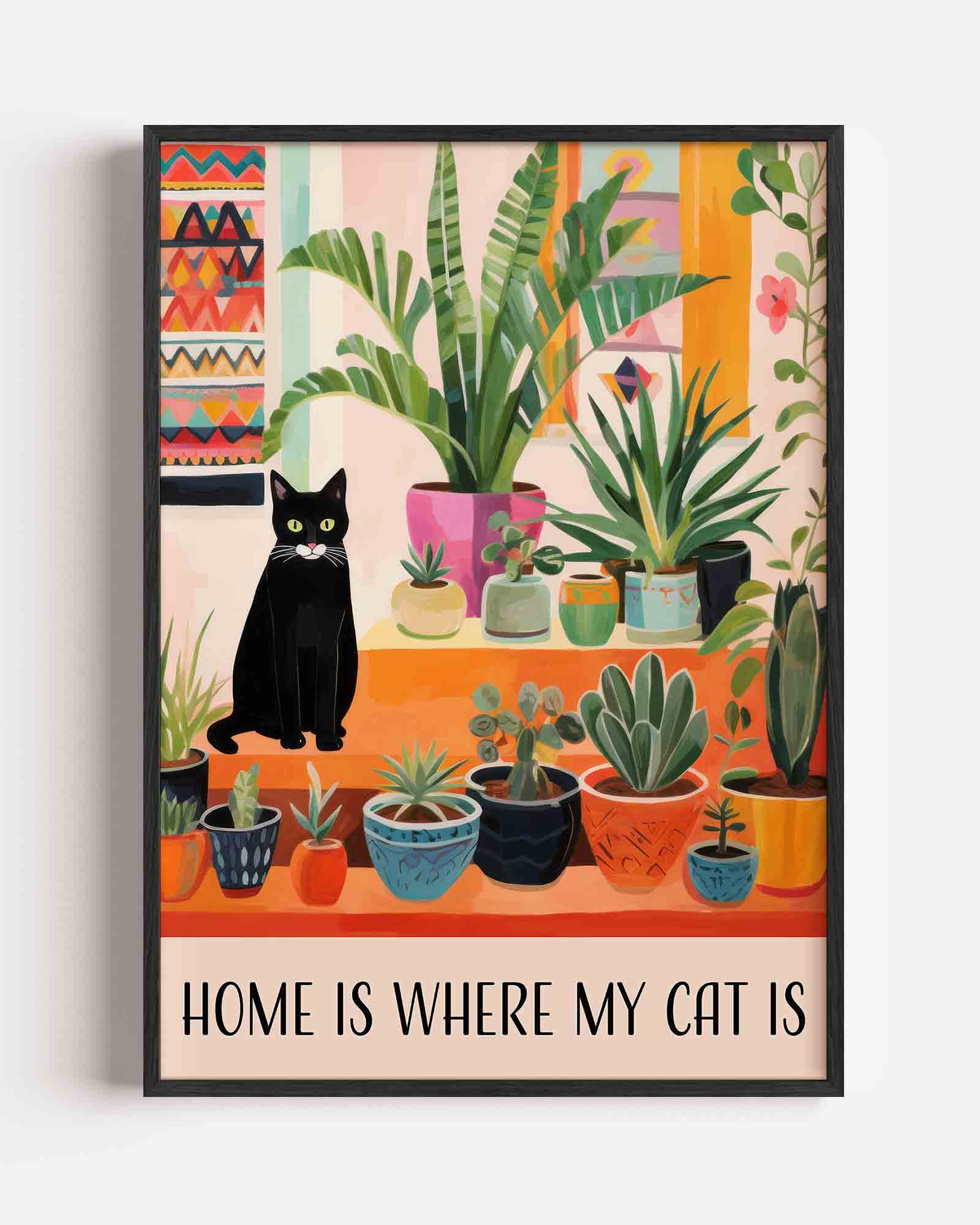 Kat en planten Poster