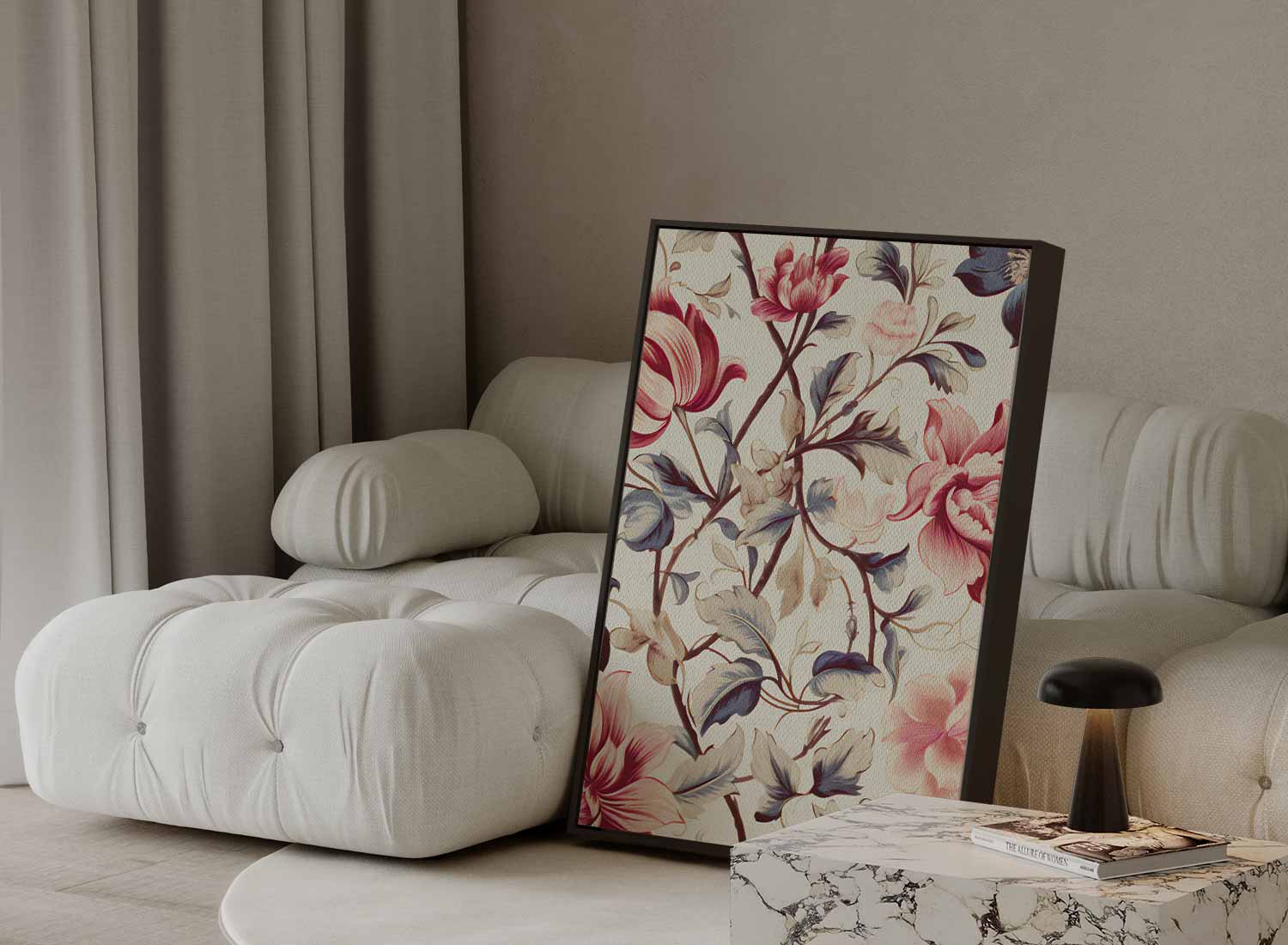 Romantisch Bloemenpatroon Kunstwerk-canvas-dibond-plexiglas-wanddecoratie-WallArtistic