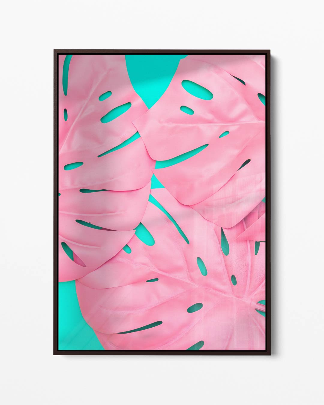 Tropische Roze Bladeren Kunstwerk-canvas-dibond-plexiglas-wanddecoratie-WallArtistic