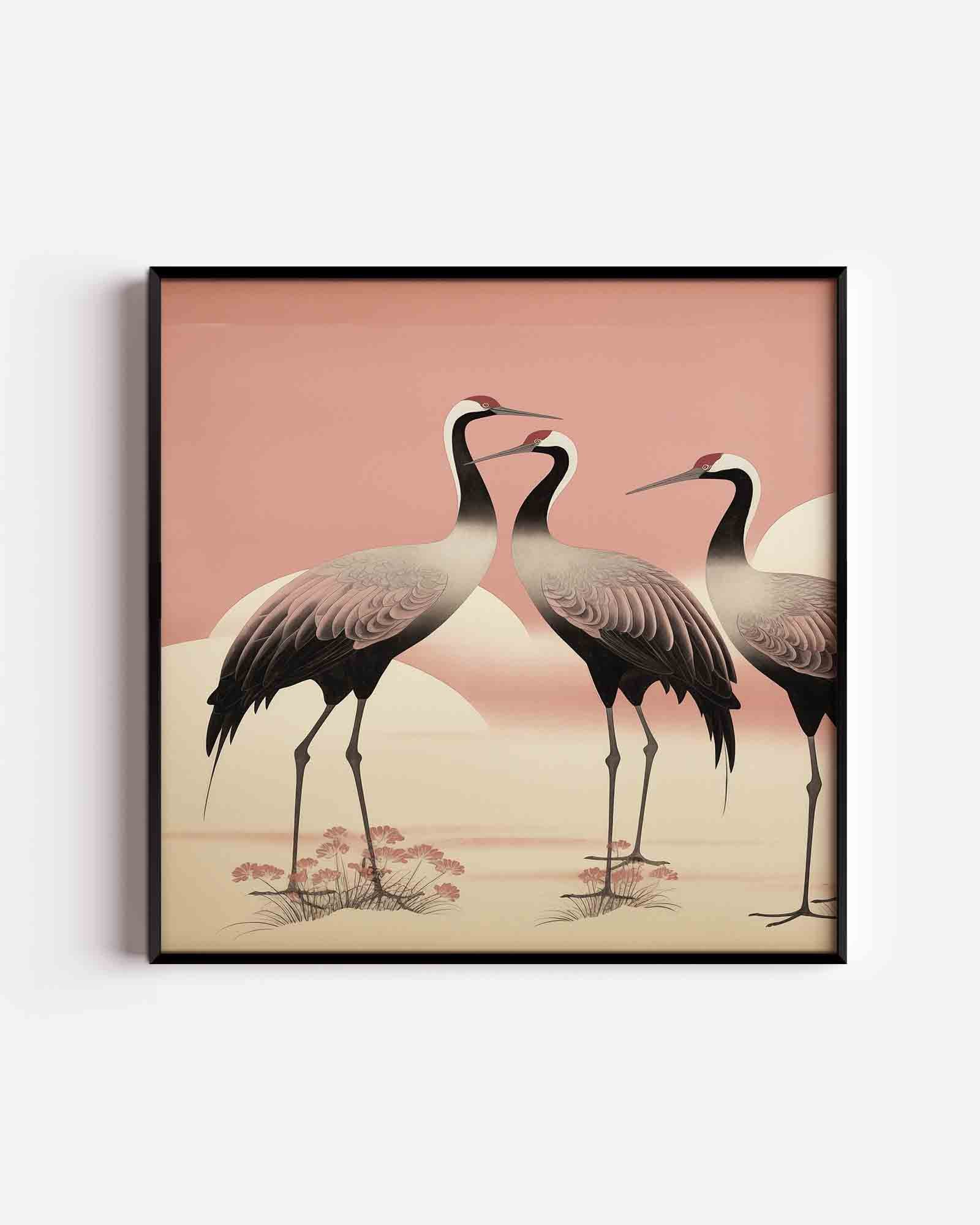 Drie kraanvogels Poster