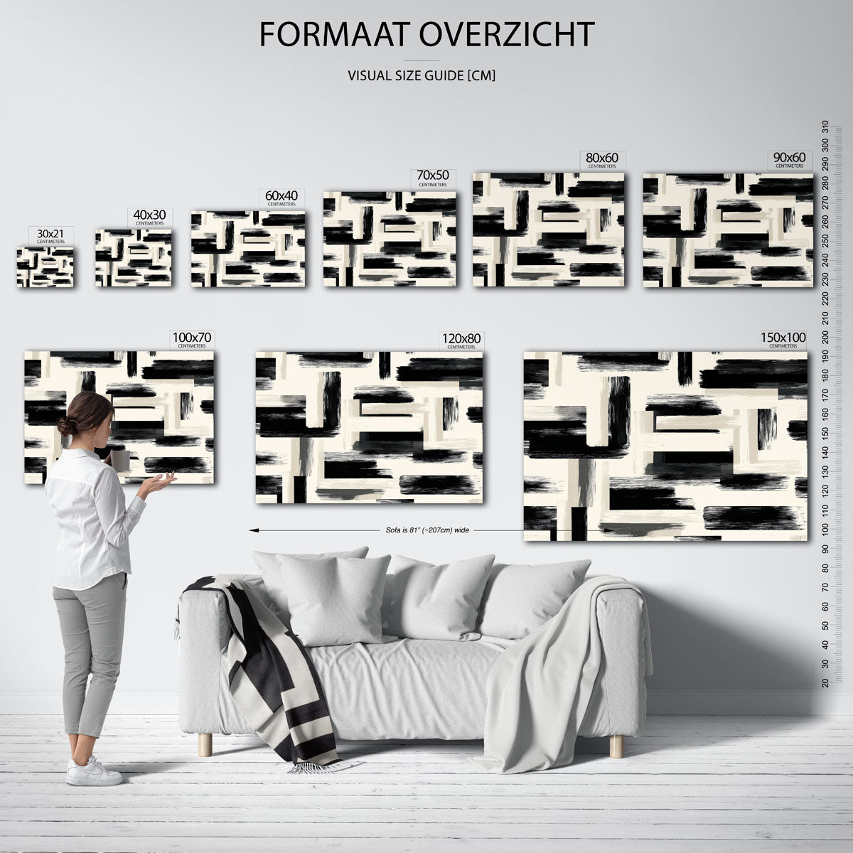 Abstracte penseelstreken Poster