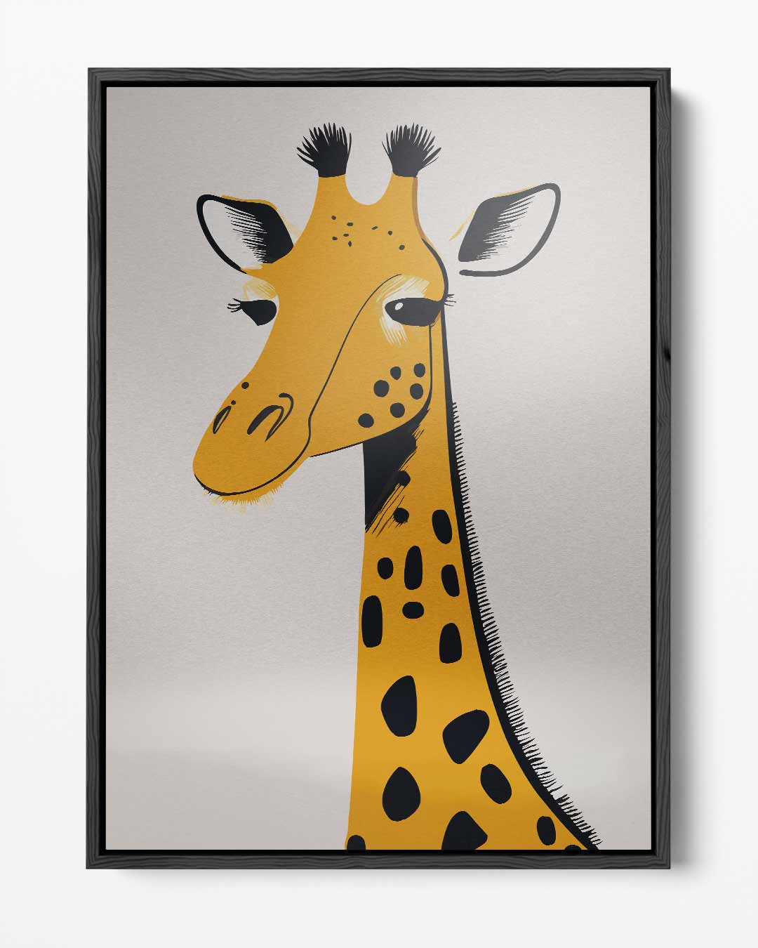 Elegante Giraffe Portret Kunstwerk-canvas-dibond-plexiglas-wanddecoratie-WallArtistic