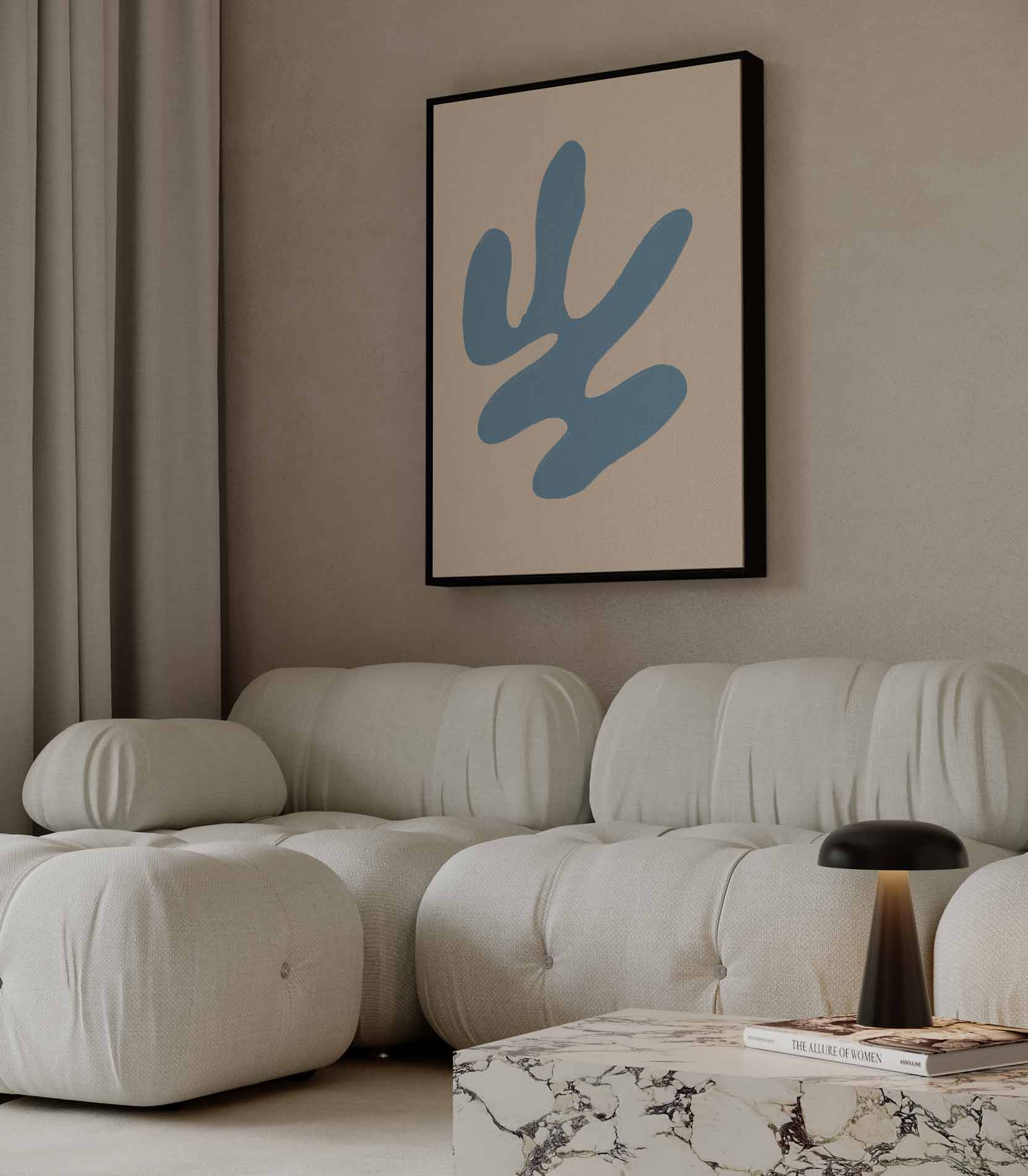 Modern Blauw Abstract Kunstwerk-canvas-dibond-plexiglas-wanddecoratie-WallArtistic