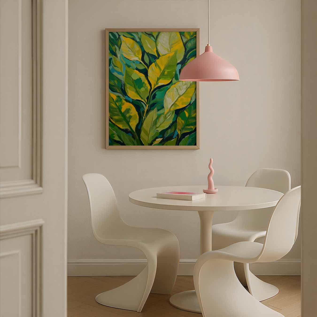 Groene Blaadjes Kunstposter
