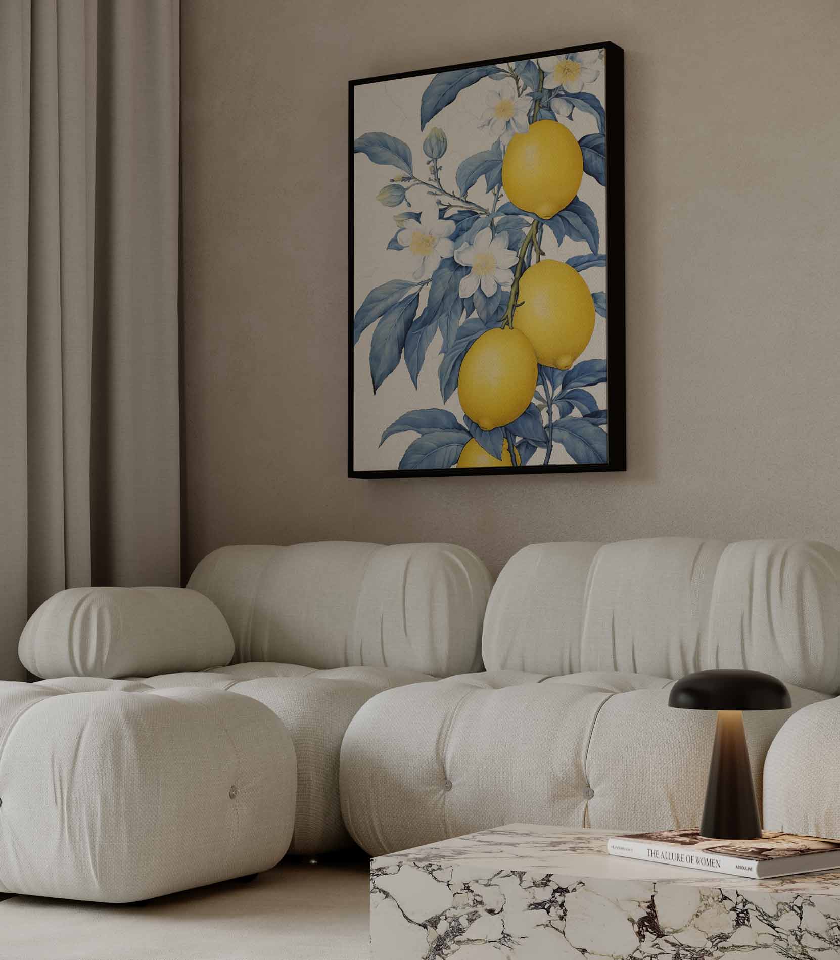 Frisse Citroen Bloesem Kunstwerk-canvas-dibond-plexiglas-wanddecoratie-WallArtistic