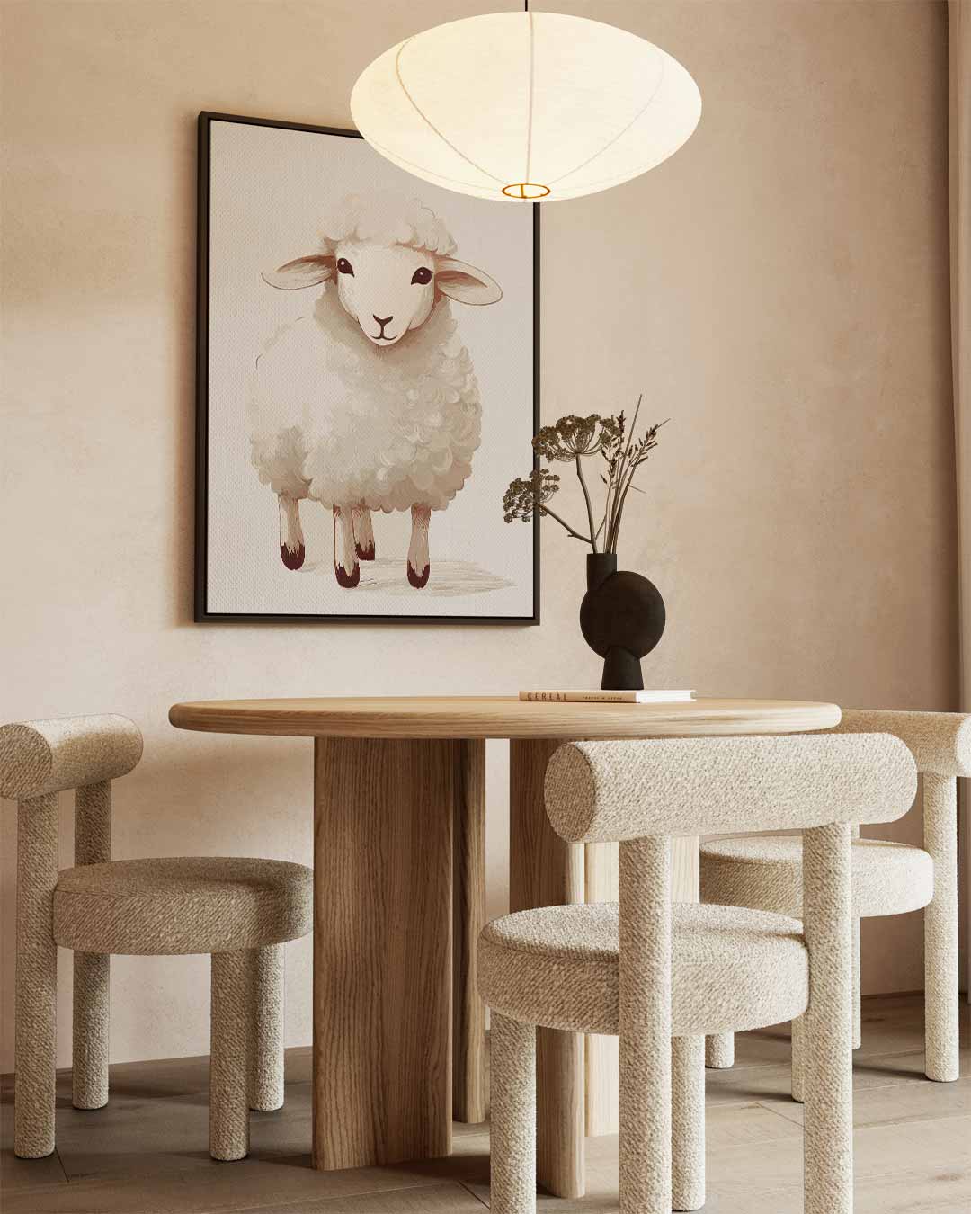 Schattig Wollen Schaapje Kunstwerk-canvas-dibond-plexiglas-wanddecoratie-WallArtistic
