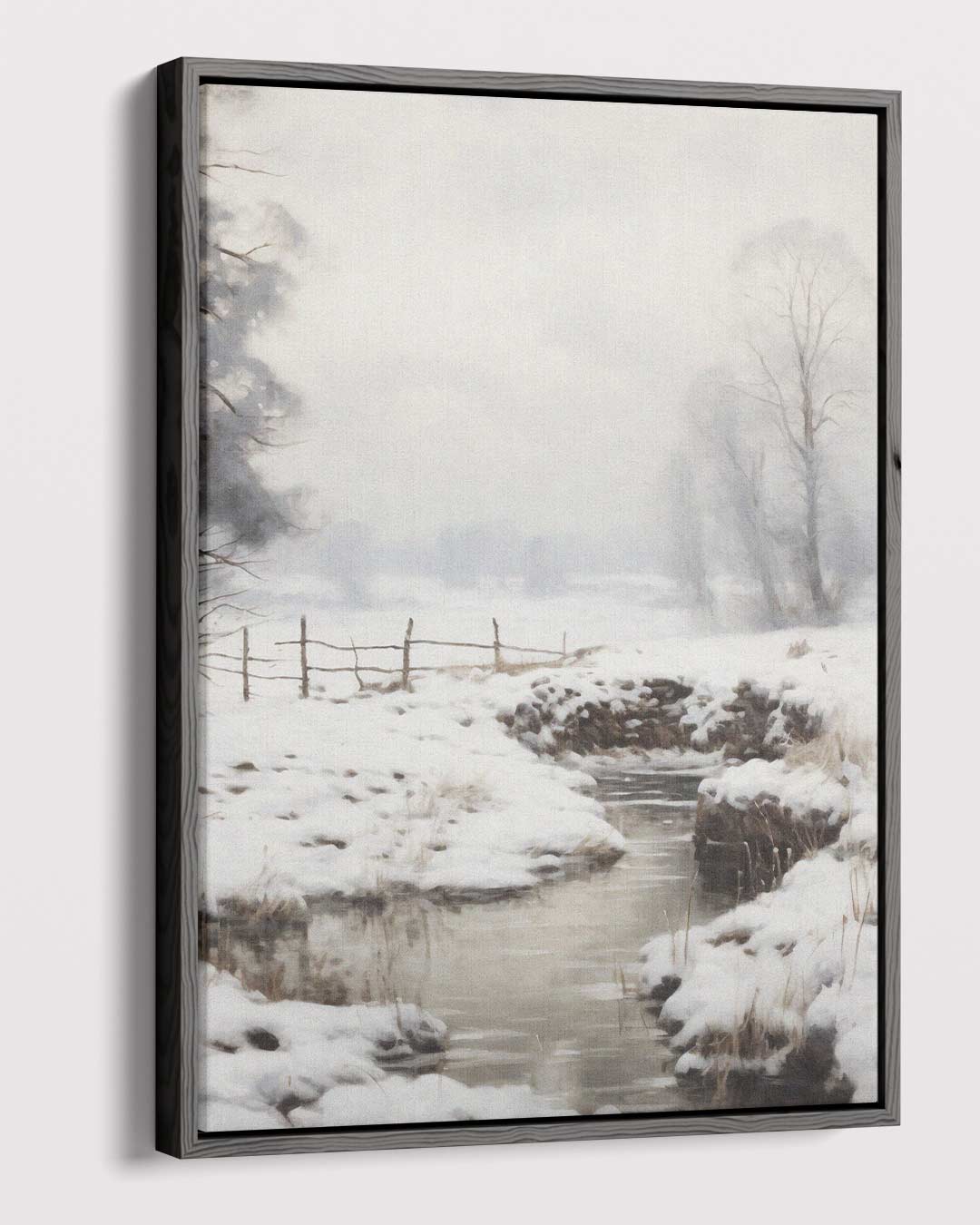 Winterse Rustieke Landschap Kunstwerk-canvas-dibond-plexiglas-wanddecoratie-WallArtistic
