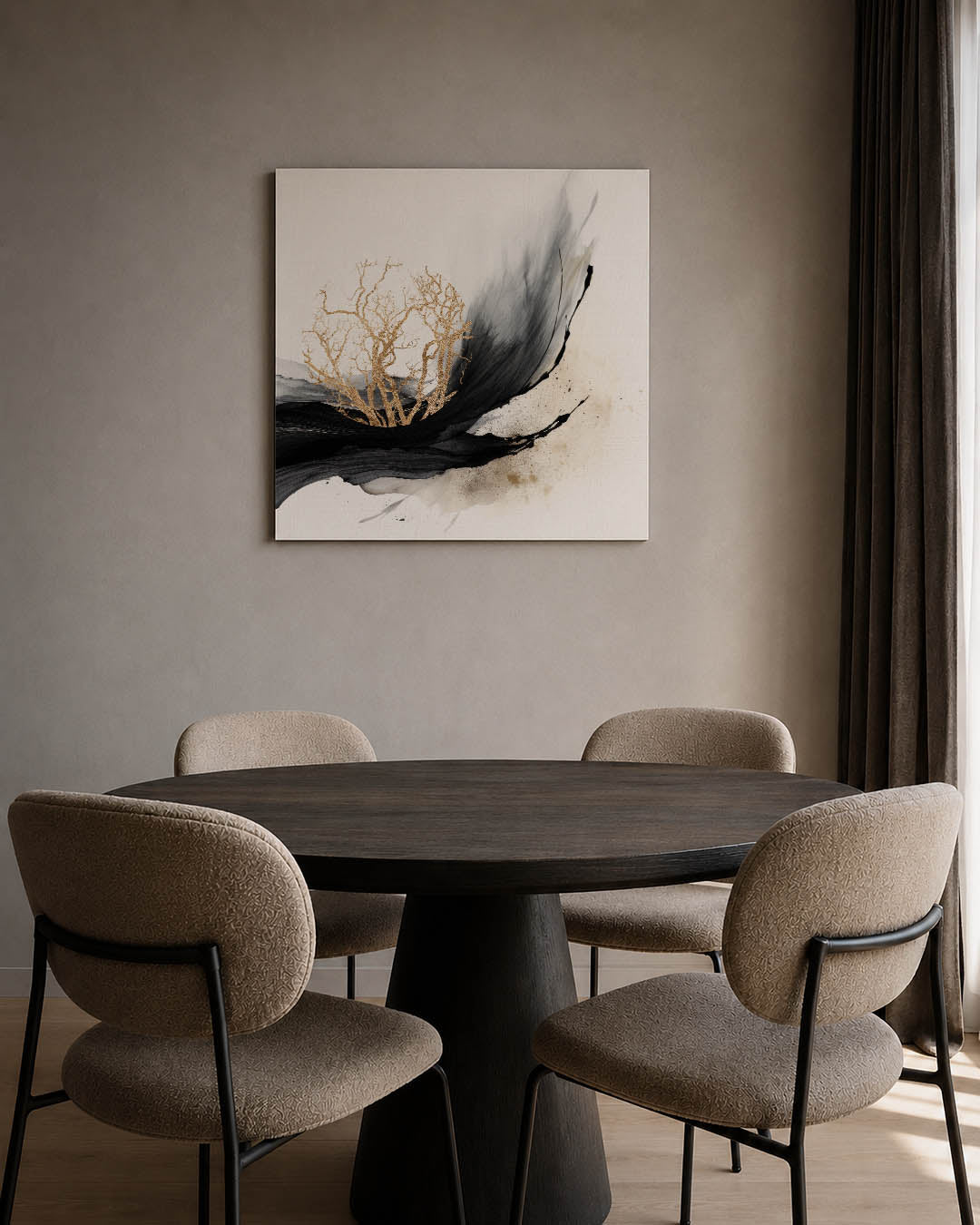 Gouden boom vortex Kunstwerk