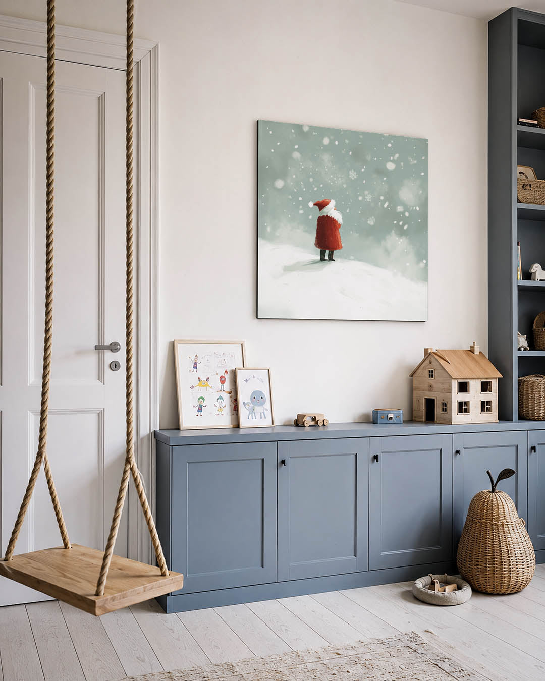 Winterlandschap met figuur Kunstwerk