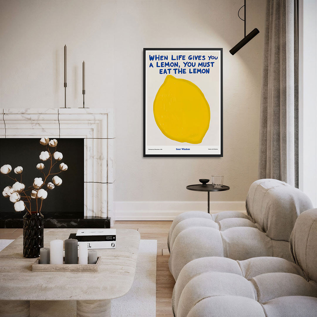 Geel citaat Kunstwerk