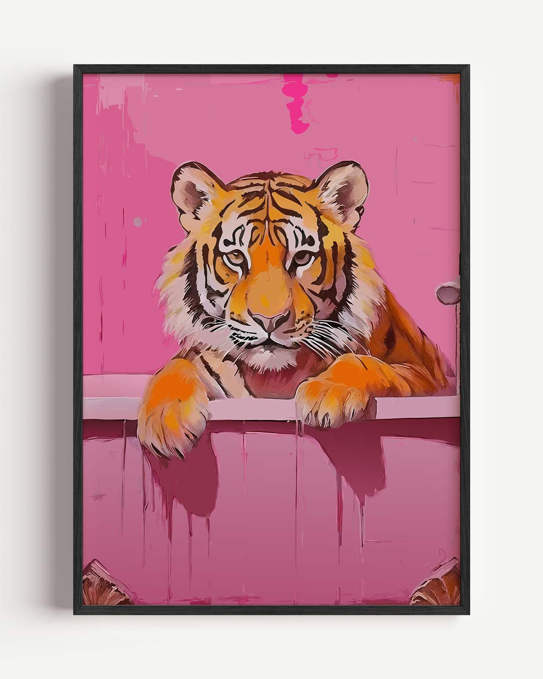 Tijger in Badkuip Poster