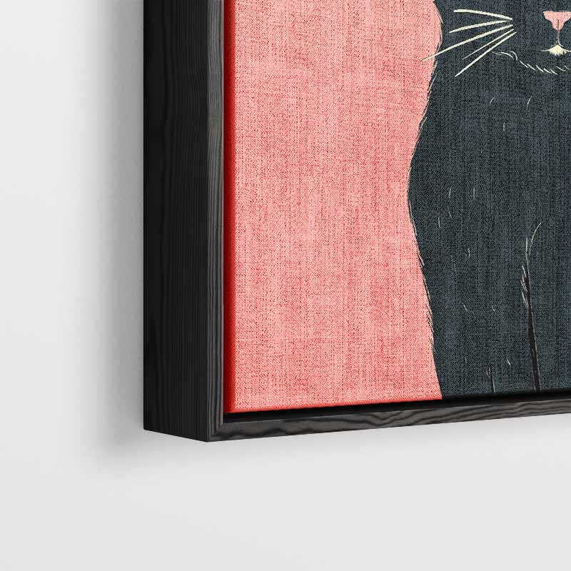 Mystieke Zwarte Kat Illustratie Kunstwerk-canvas-dibond-plexiglas-wanddecoratie-WallArtistic