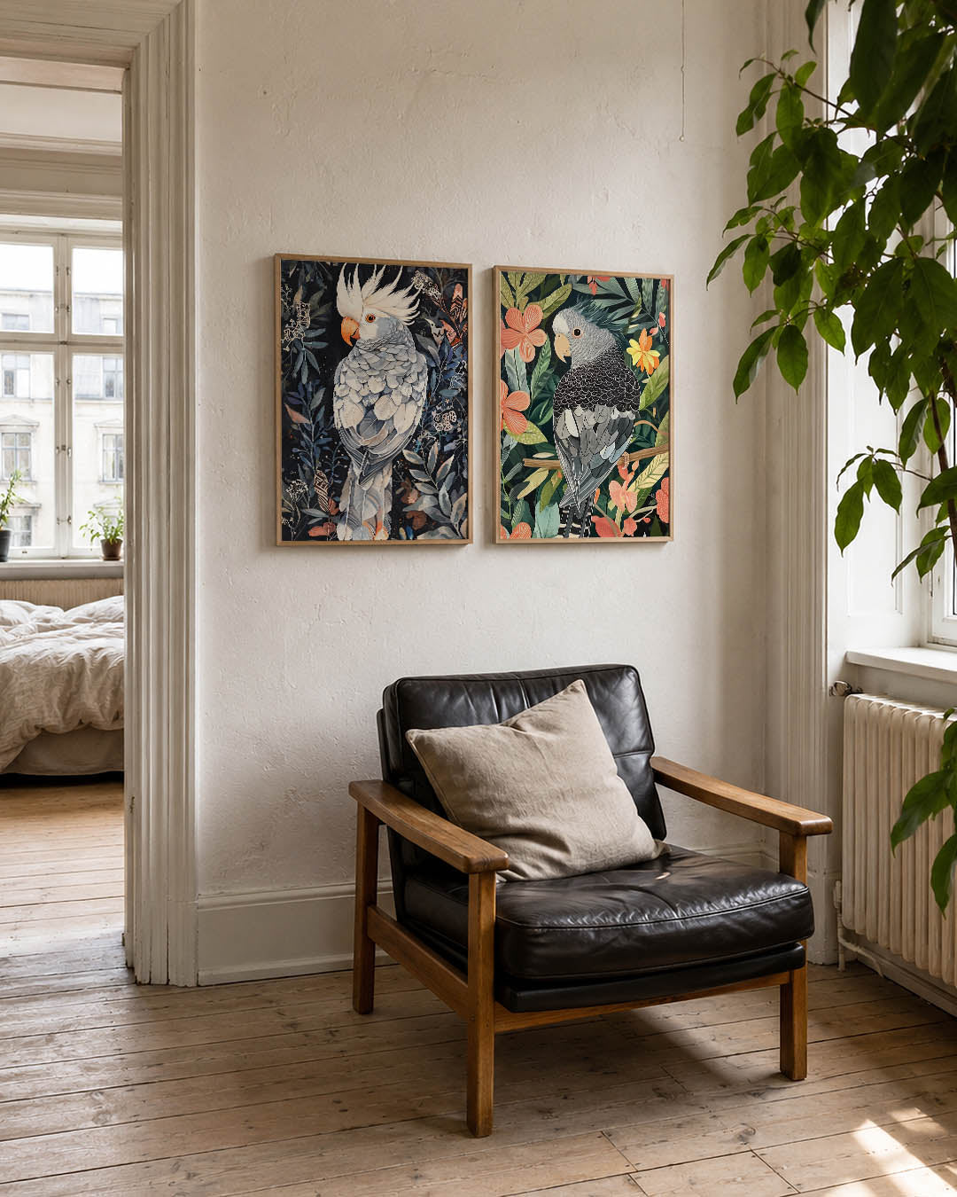 Vogel en bladeren Posterset