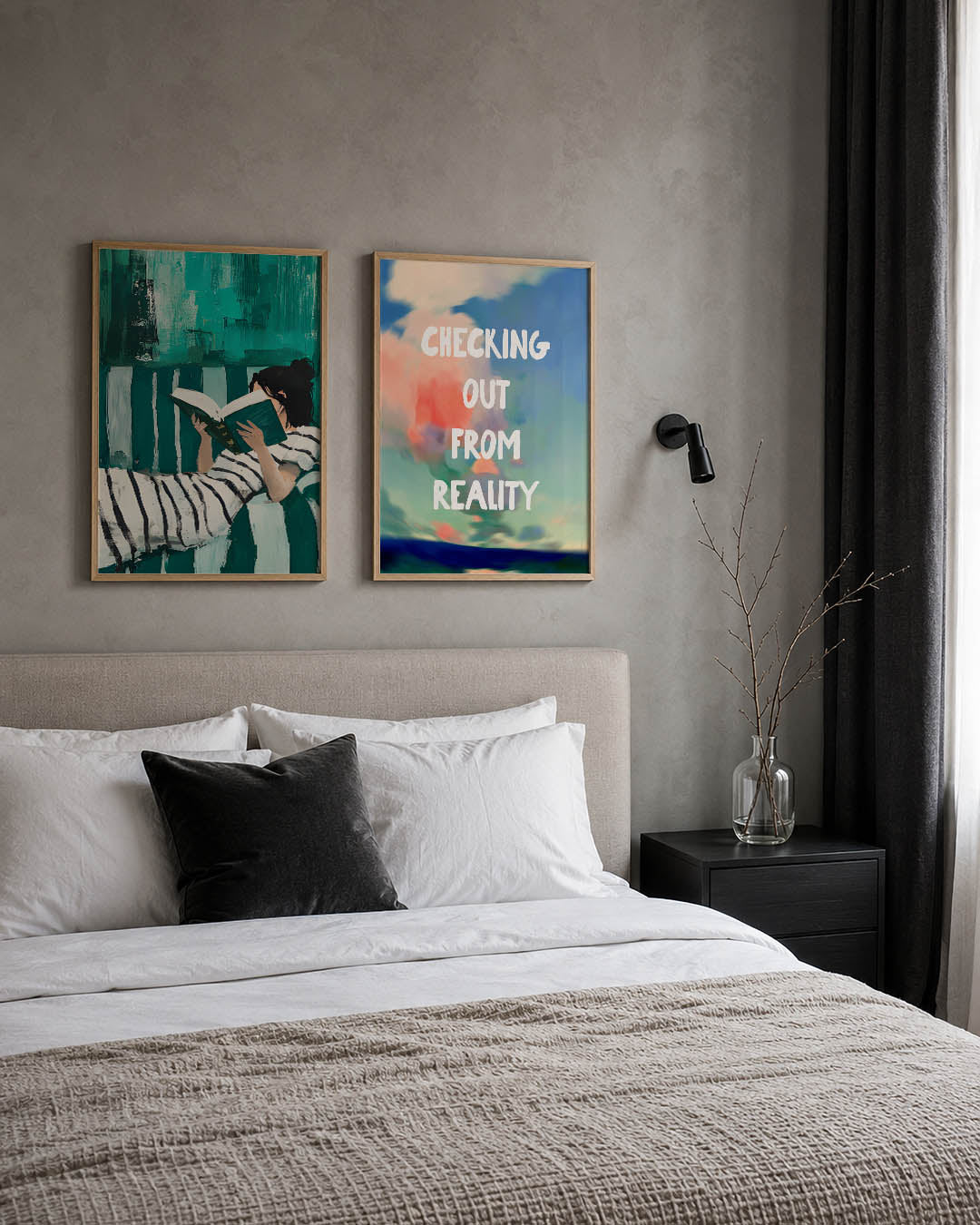 Lezende vrouw Posterset