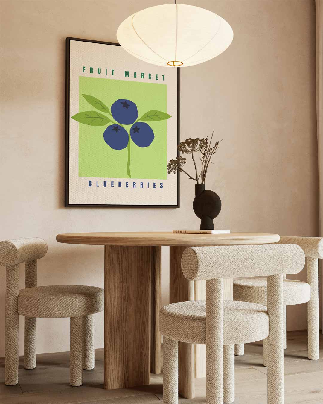 Blauw Bessen Markt Poster Kunstwerk-canvas-dibond-plexiglas-wanddecoratie-WallArtistic