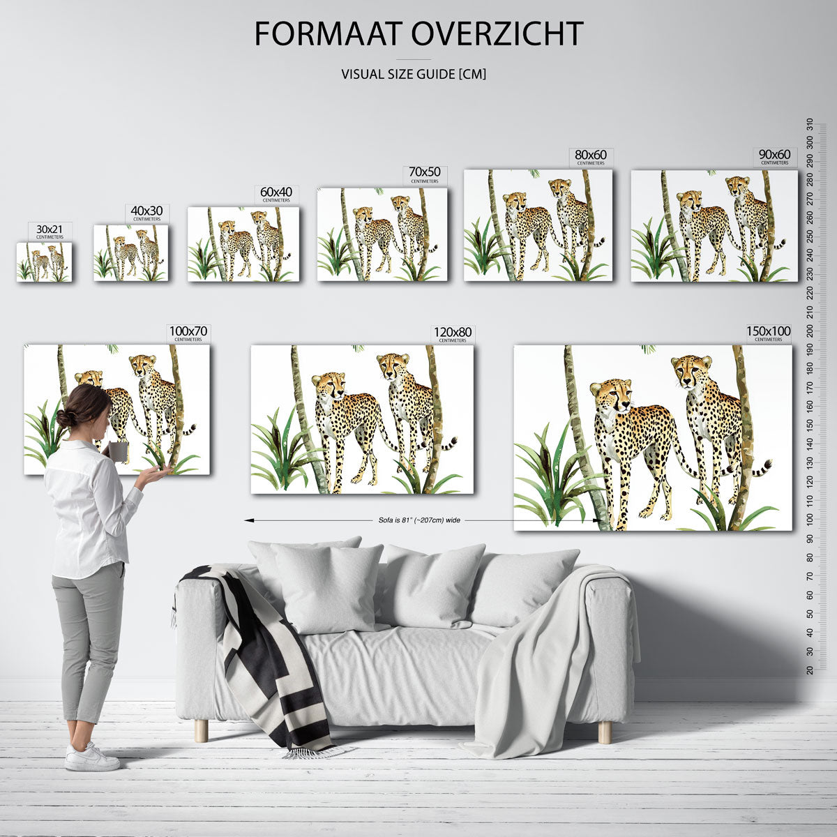 Twee cheeta's tussen palmbomen Poster
