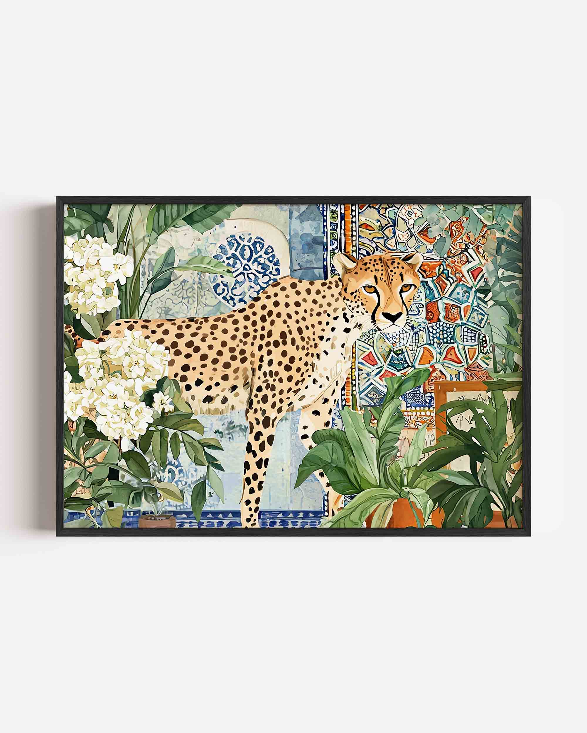 Luipaard en planten Poster