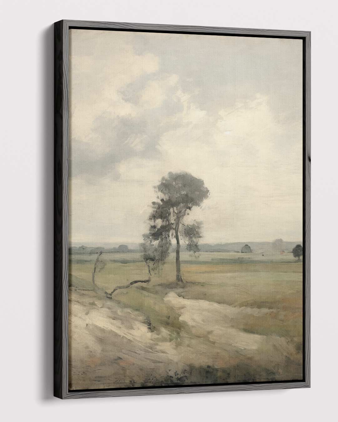 Rustiek Landschap met Eenzame Boom Kunstwerk-canvas-dibond-plexiglas-wanddecoratie-WallArtistic