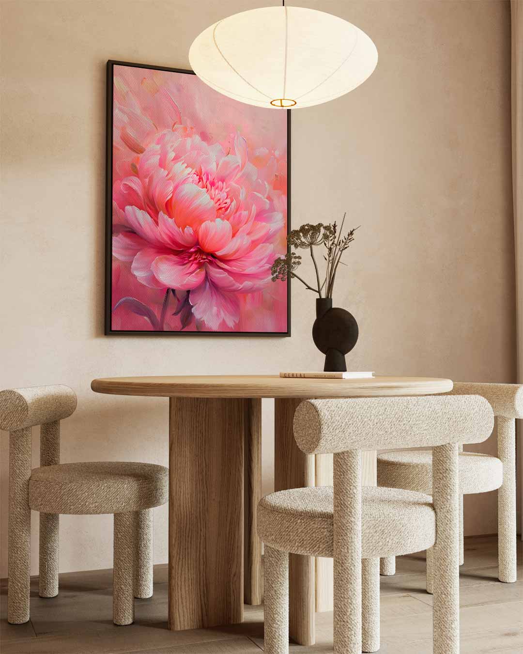 Bloeiende Pioen in Roze Kunstwerk-canvas-dibond-plexiglas-wanddecoratie-WallArtistic