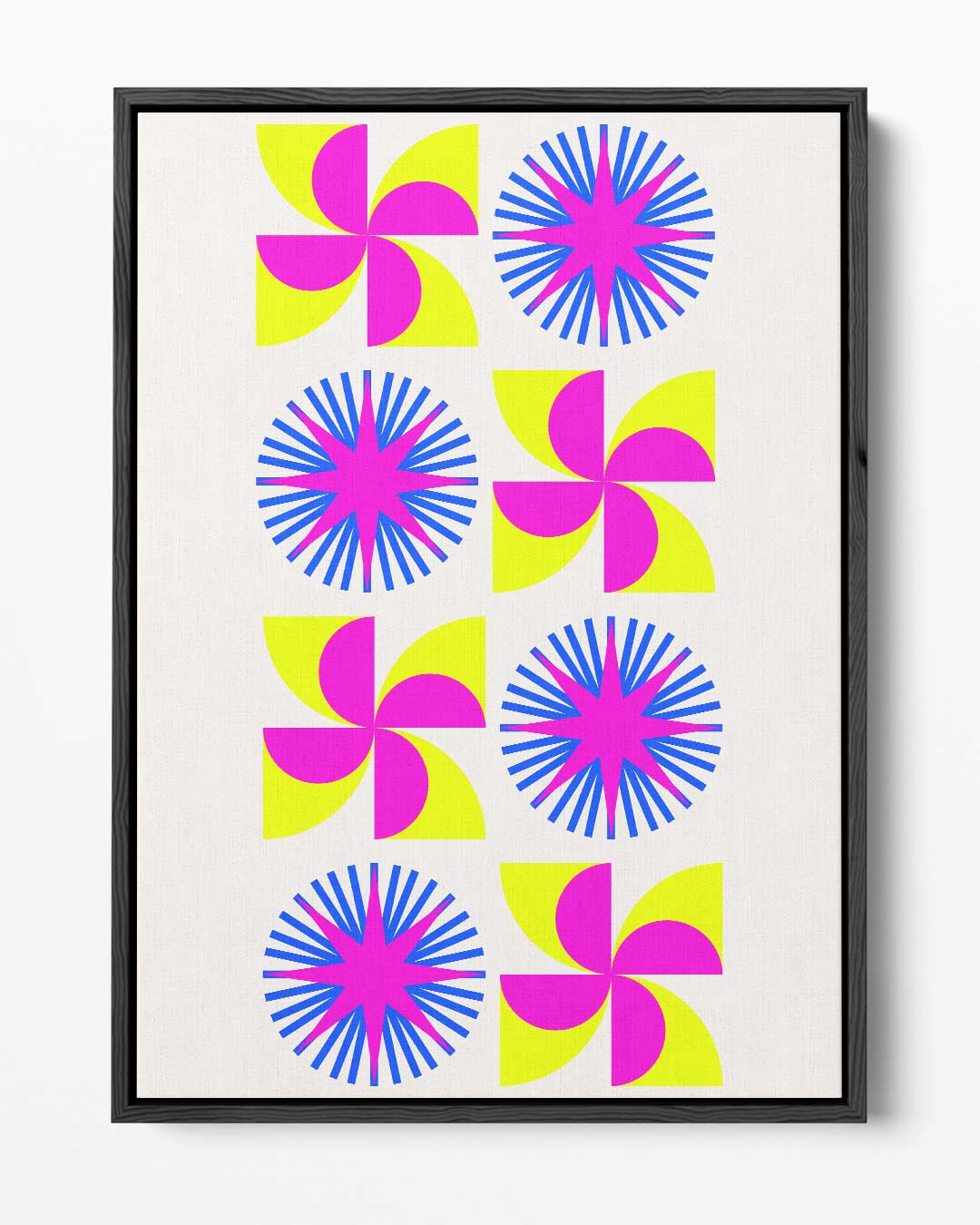 Kleurrijke Geometrische Expressie Kunstwerk-canvas-dibond-plexiglas-wanddecoratie-WallArtistic