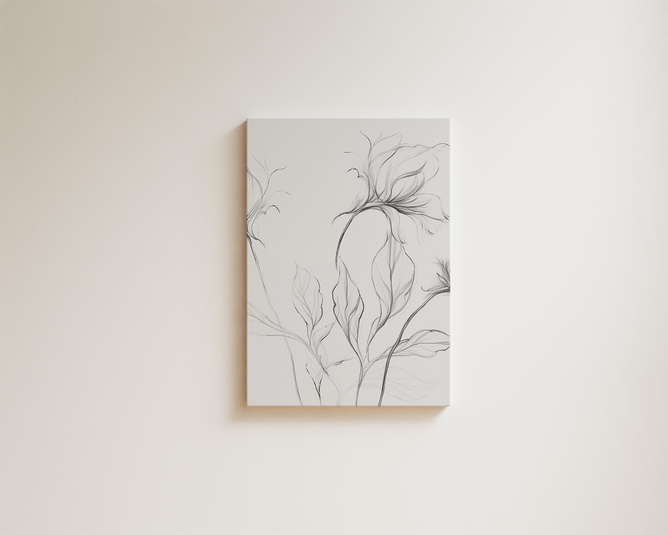 Elegante Bloemschets Kunstwerk-canvas-dibond-plexiglas-wanddecoratie-WallArtistic