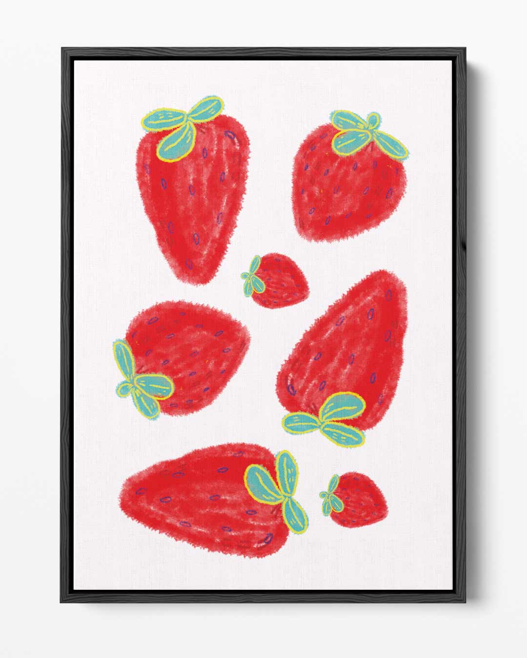 Vrolijke Aardbeien Kunstwerk-canvas-dibond-plexiglas-wanddecoratie-WallArtistic