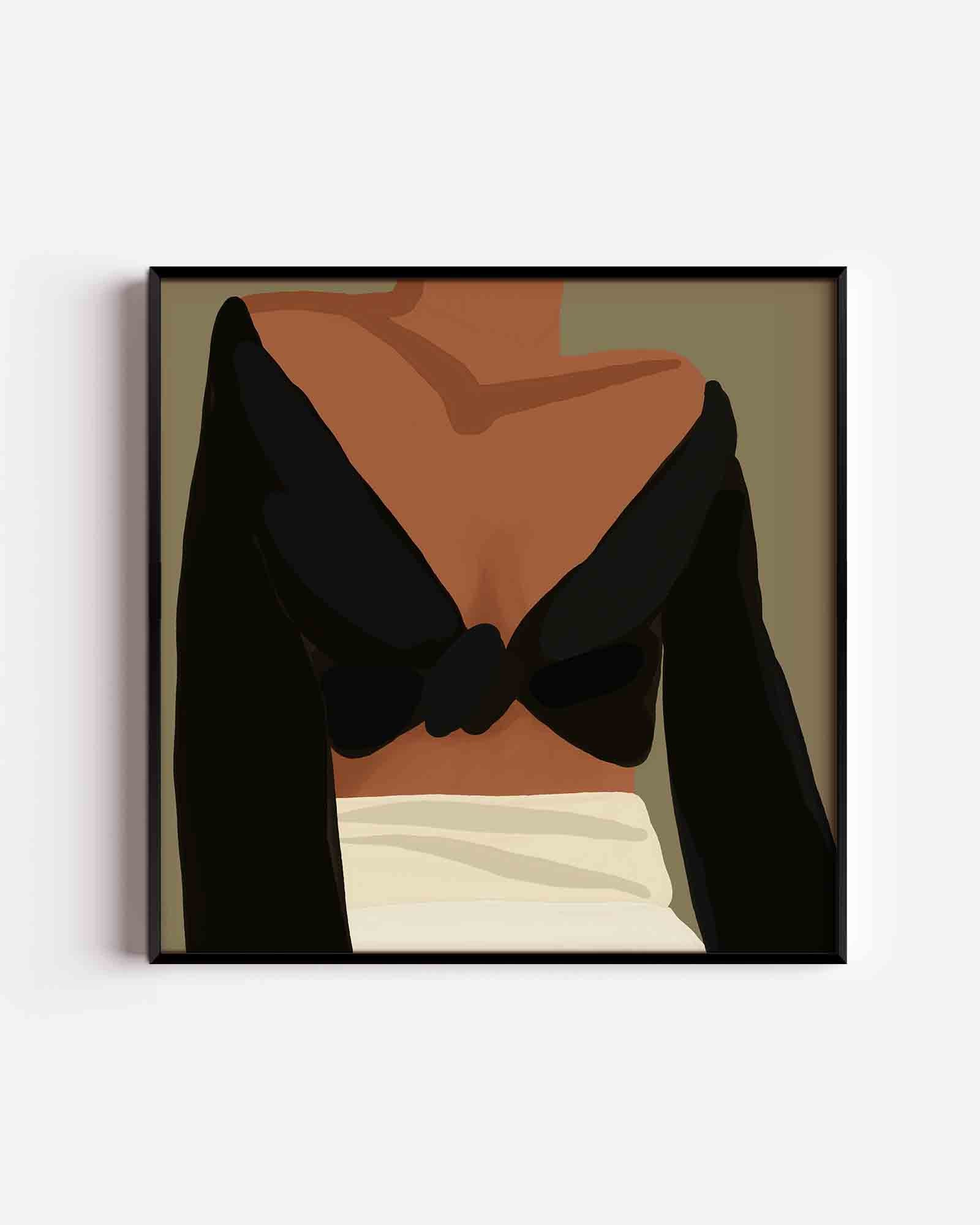 Vrouw in zwarte top Poster