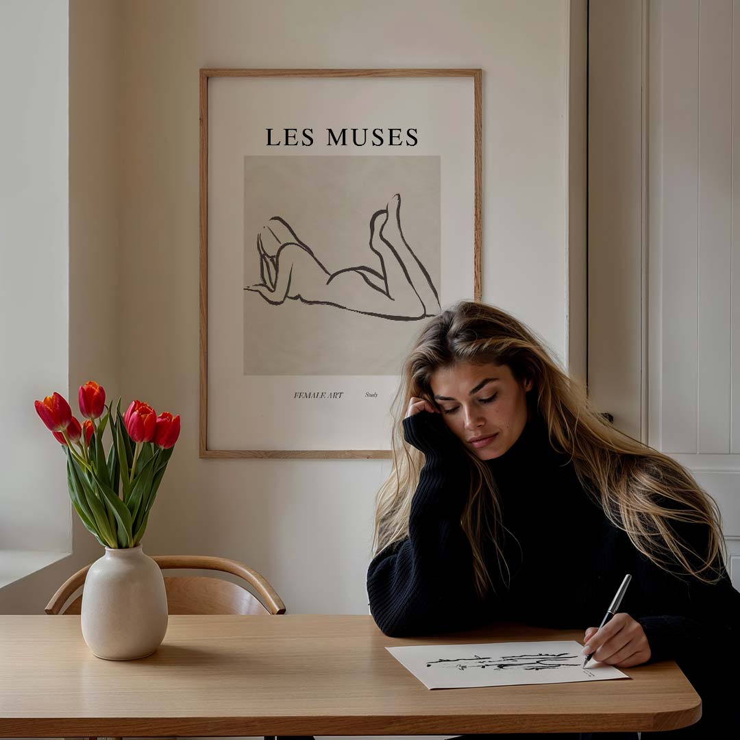 Les Muses Minimalistische Kunstposter-WallArtistic