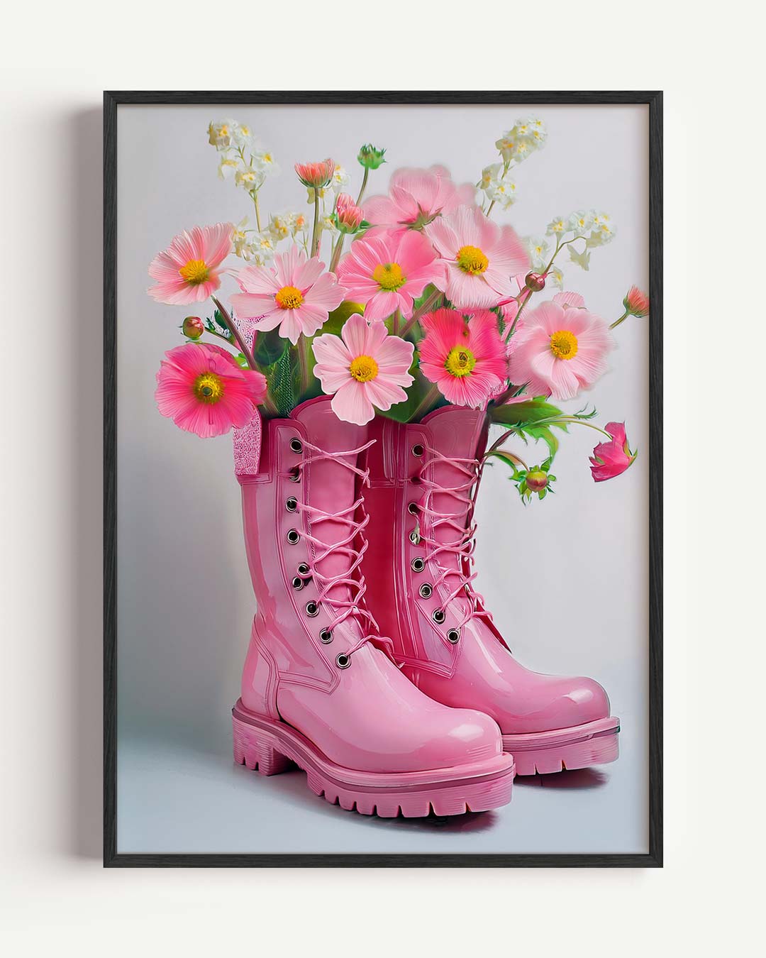Vrolijke Bloemenlaarzen Poster
